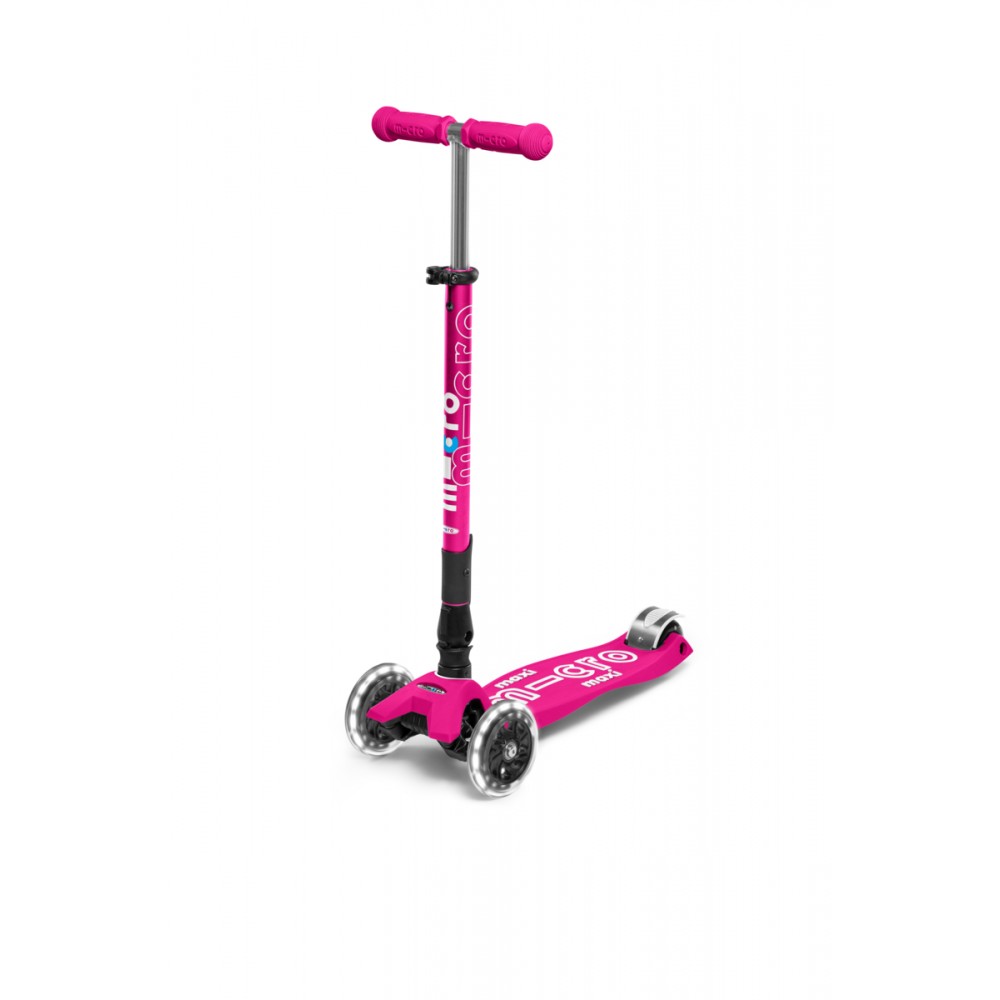 Πατίνι Maxi Micro Deluxe Αναδιπλούμενο LED - Shocking Pink (5 έως και 12 ετών)