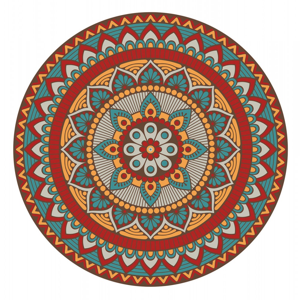 Contento Matteo Σουπλά Βινυλίου 38cm Στρογγυλό - Boho - Κόκκινο