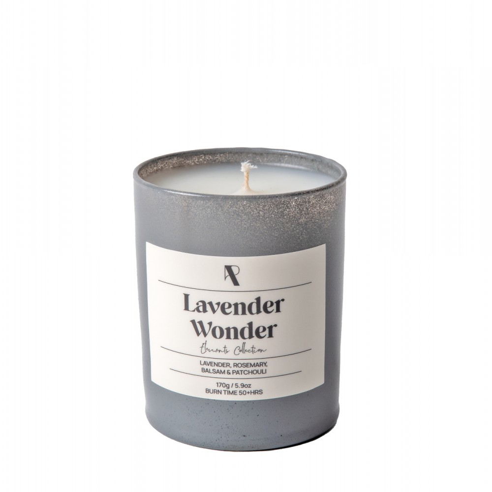 Εlements Collection: Lavender Wonder - 170g - Αρωματικό Κερί σε χρωματιστό ποτήρι