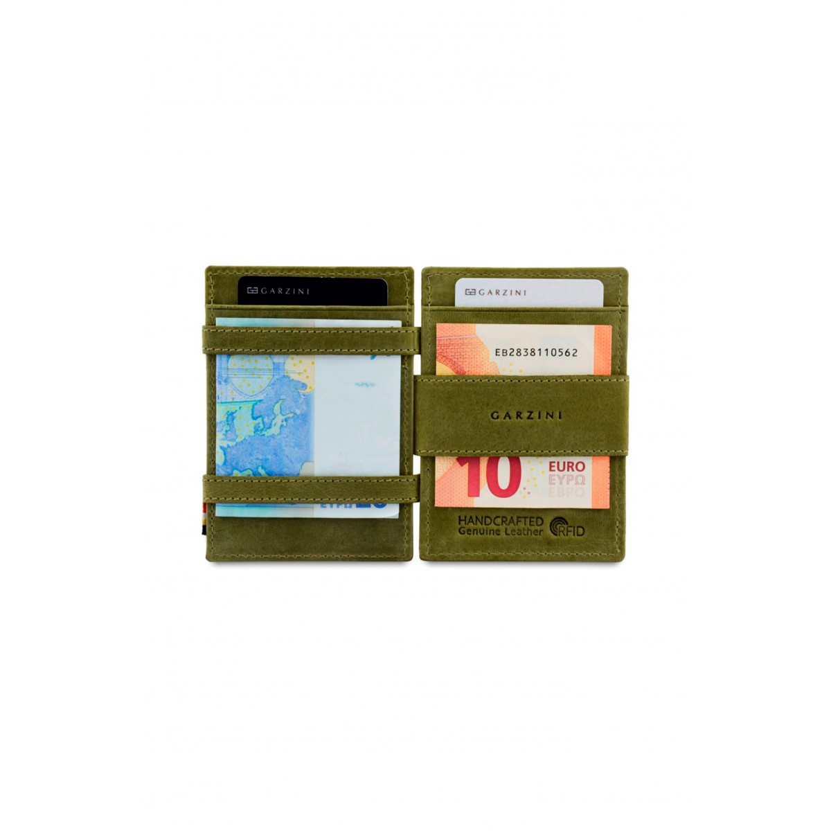 Garzini Cavare Coin Pocket Wallet - Vintage - Πράσινο (Olive Green)