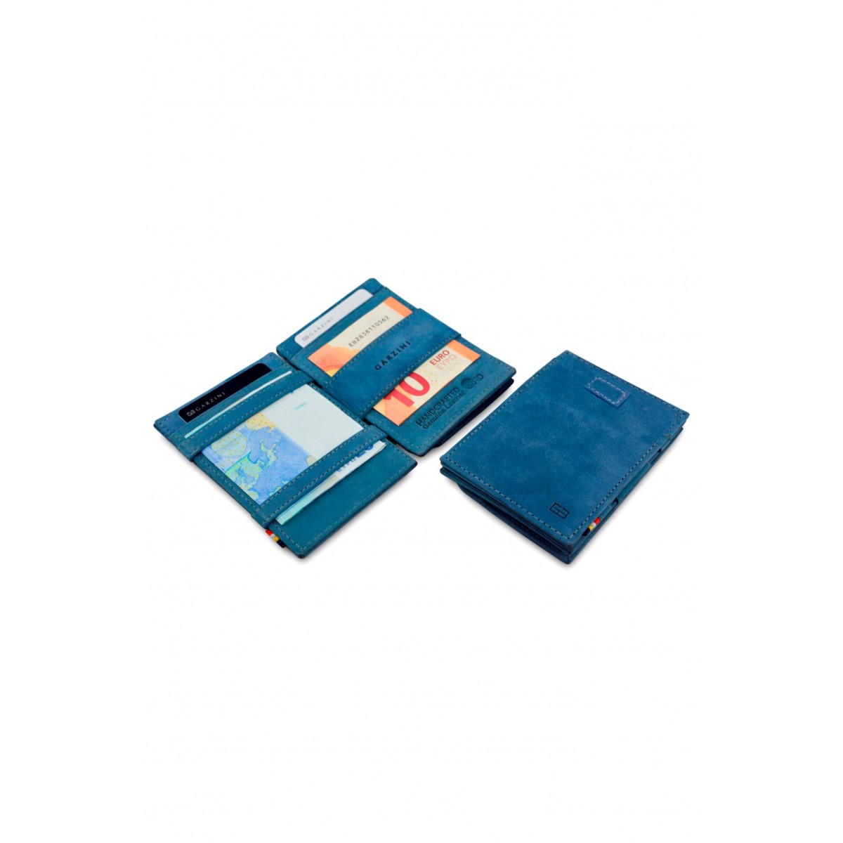 Garzini Cavare Coin Pocket Wallet - Vintage - Μπλε (Sapphire Blue)