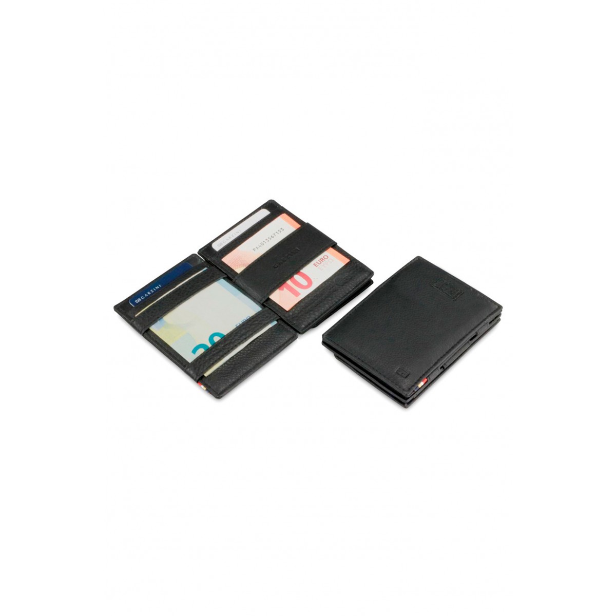 Garzini Cavare Coin Pocket Wallet - Nappa - Μαύρο (Raven Black)