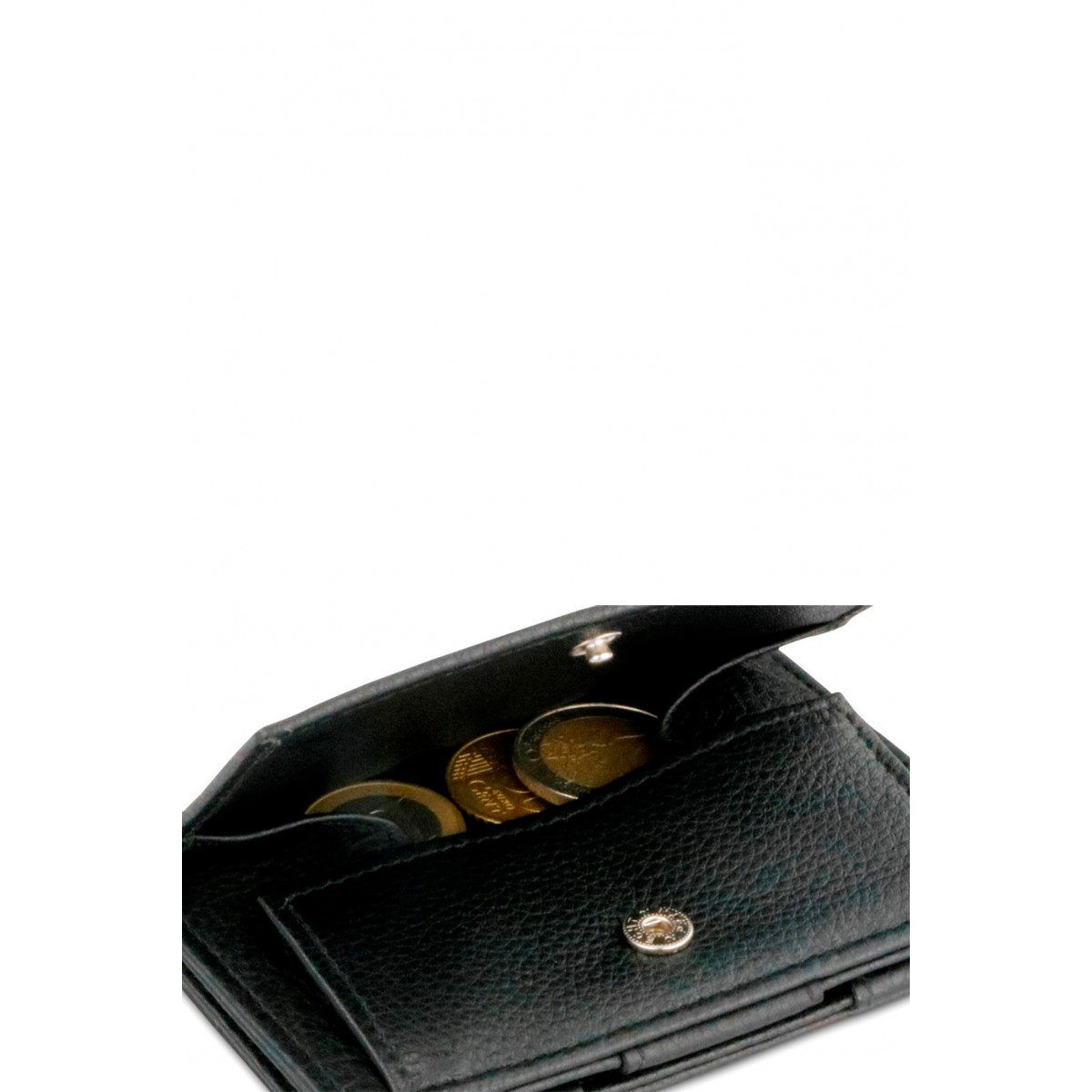 Garzini Cavare Coin Pocket Wallet - Nappa - Μαύρο (Raven Black)