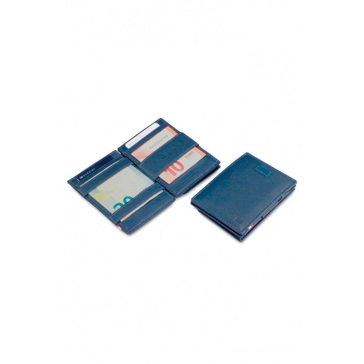 Garzini Cavare Coin Pocket Wallet - Nappa - Μπλε (Navy Blue)