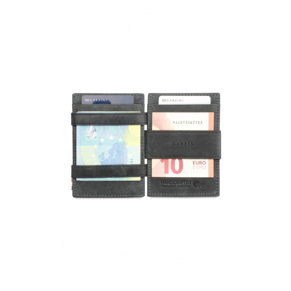 Garzini Cavare Coin Pocket Wallet - Brushed - Μαύρο