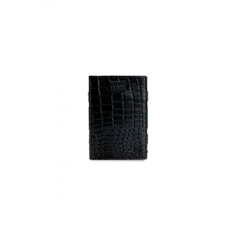 Garzini Cavare Coin Pocket Wallet - Croco - Μαύρο