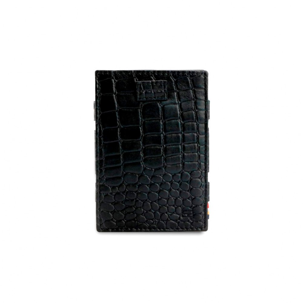 Garzini Cavare Coin Pocket Wallet - Croco - Μαύρο