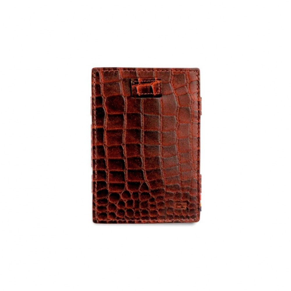 Garzini Cavare Coin Pocket Wallet - Croco - Καφέ