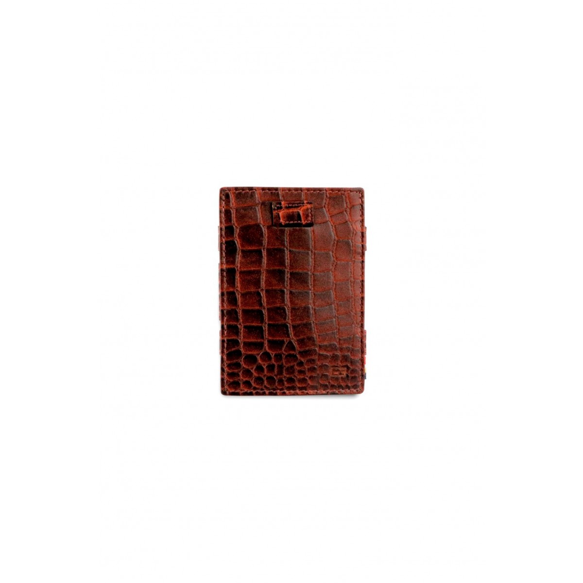 Garzini Cavare Coin Pocket Wallet - Croco - Καφέ