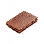 Garzini Cavare Coin Pocket Wallet - Croco - Καφέ