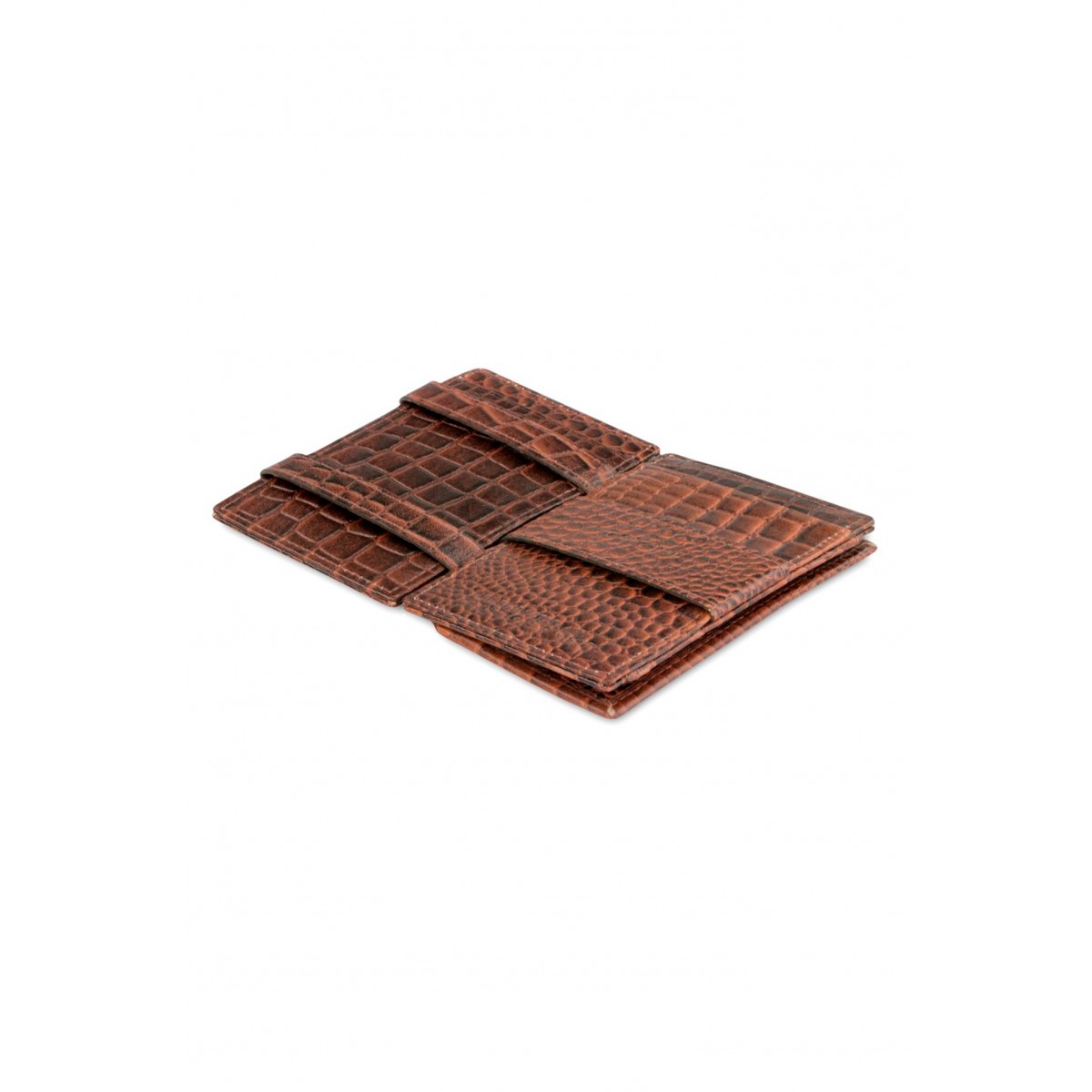 Garzini Cavare Coin Pocket Wallet - Croco - Καφέ