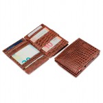 Garzini Cavare Coin Pocket Wallet - Croco - Καφέ