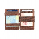 Garzini Cavare Coin Pocket Wallet - Croco - Καφέ