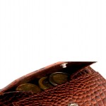 Garzini Cavare Coin Pocket Wallet - Croco - Καφέ