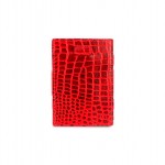 Garzini Cavare Coin Pocket Wallet - Croco - Βυσσινί