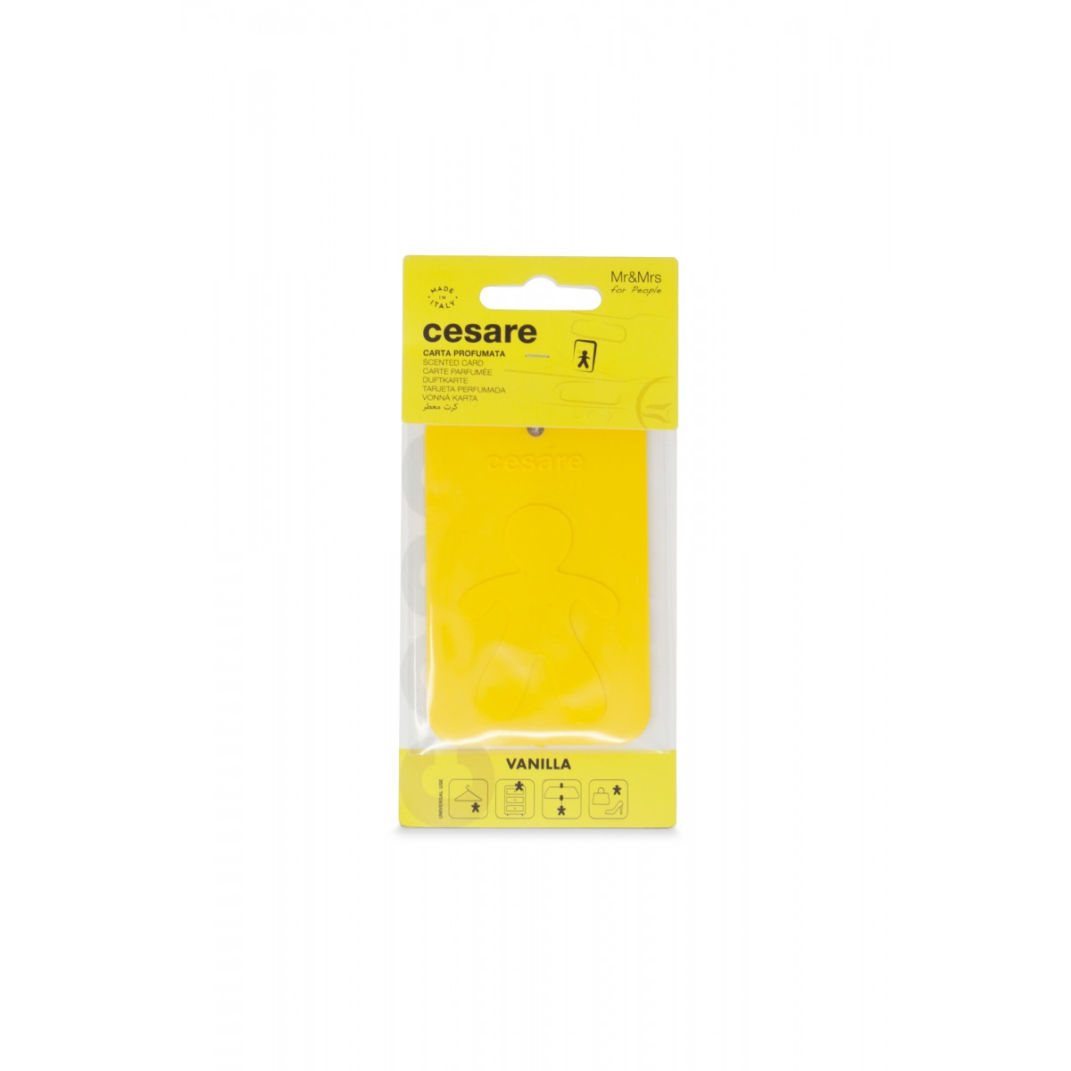 Mr&Mrs Cesare Scented Card Αρωματικό Αυτοκινήτου & Ντουλάπας - Yellow/Vanilla