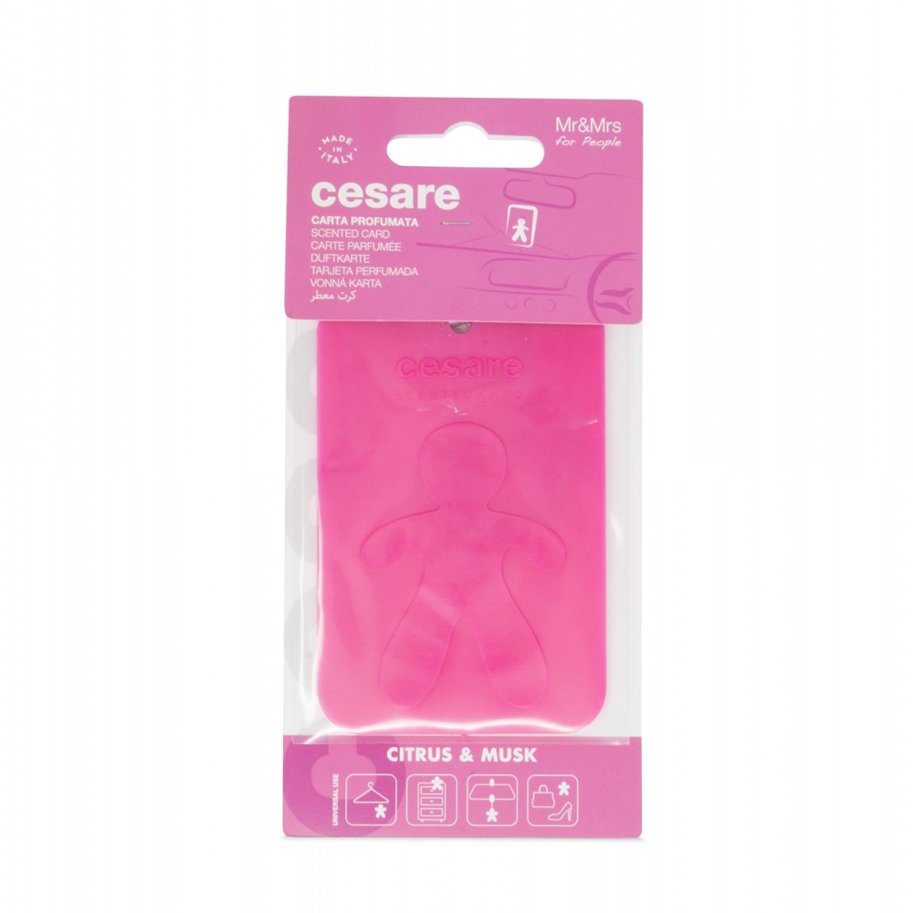 Mr&Mrs Cesare Scented Card Αρωματικό Αυτοκινήτου & Ντουλάπας - Pink/Citrus & Musk