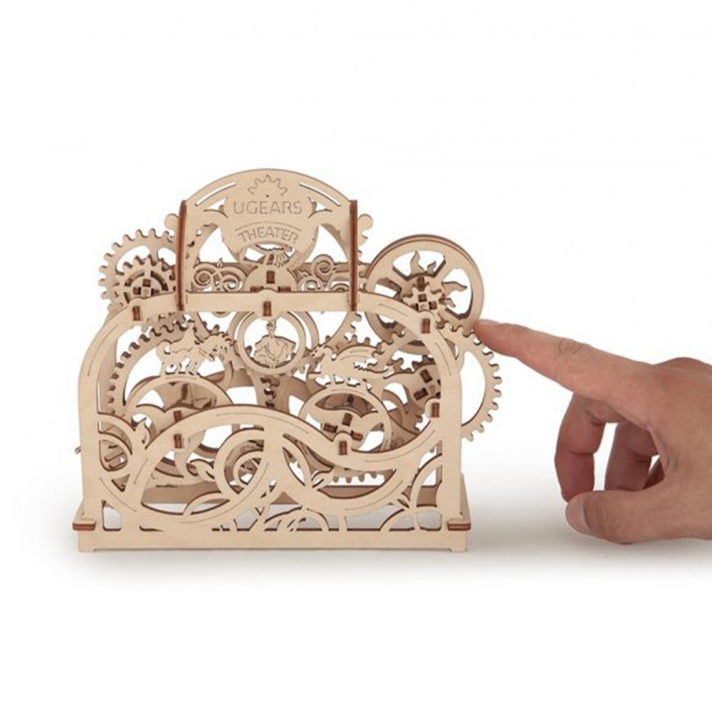 Ugears Ξύλινο Μηχανικό 3D Παζλ - Μηχανικό Μοντέλου Θέατρο - 21.3x18.9x7.7cm