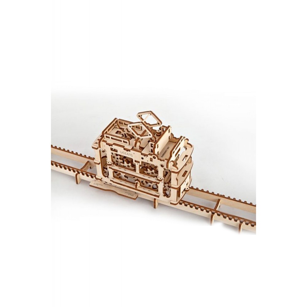 Ugears Ξύλινο Μηχανικό 3D Παζλ - Τραμ σε γραμμές - 76.7x7.3x16cm