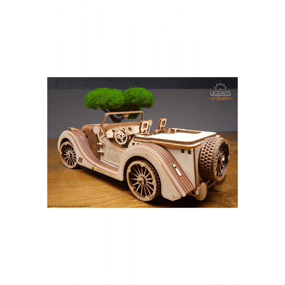 Ugears Ξύλινο Μηχανικό 3D Παζλ - Roadster VM-01 - 30.5x13x10cm