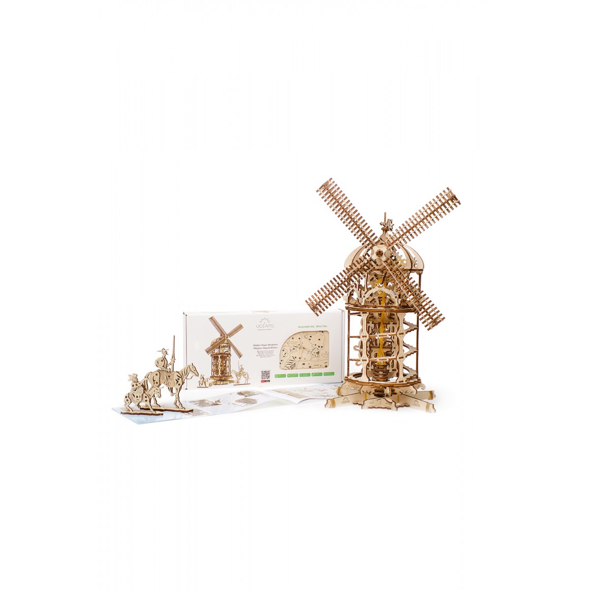 Ugears Ξύλινο Μηχανικό 3D Παζλ - Ανεμόμυλος - 35x48.5x22cm