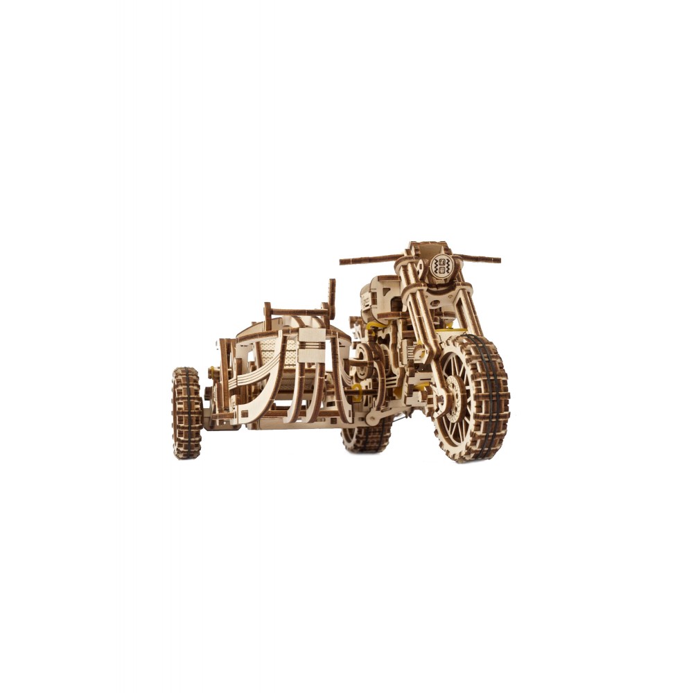 Ugears Μηχανικό 3D Παζλ - Μηχανή Σκράμπλερ UGR-10 με πλαϊνό καλάθι - 22 x 16 x 11.5 cm