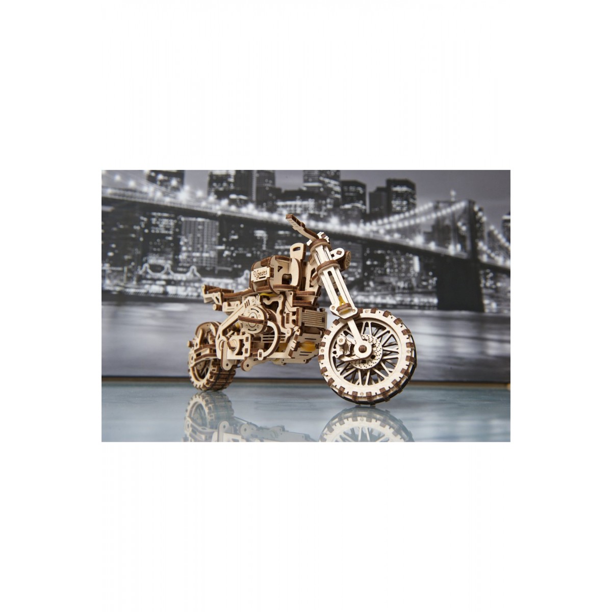 Ugears Μηχανικό 3D Παζλ - Μηχανή Σκράμπλερ UGR-10 με πλαϊνό καλάθι - 22 x 16 x 11.5 cm