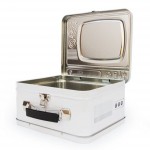 Suck UK Δοχείο Φαγητού Retro TV - Λευκό - 20,5 x 19,5 x 10 cm