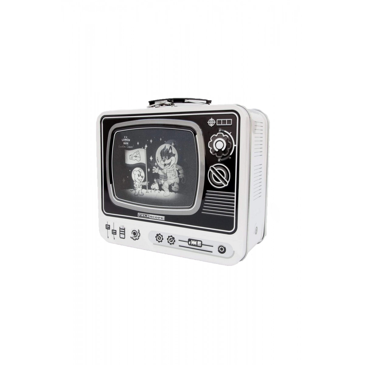 Suck UK Δοχείο Φαγητού Retro TV - Λευκό - 20,5 x 19,5 x 10 cm