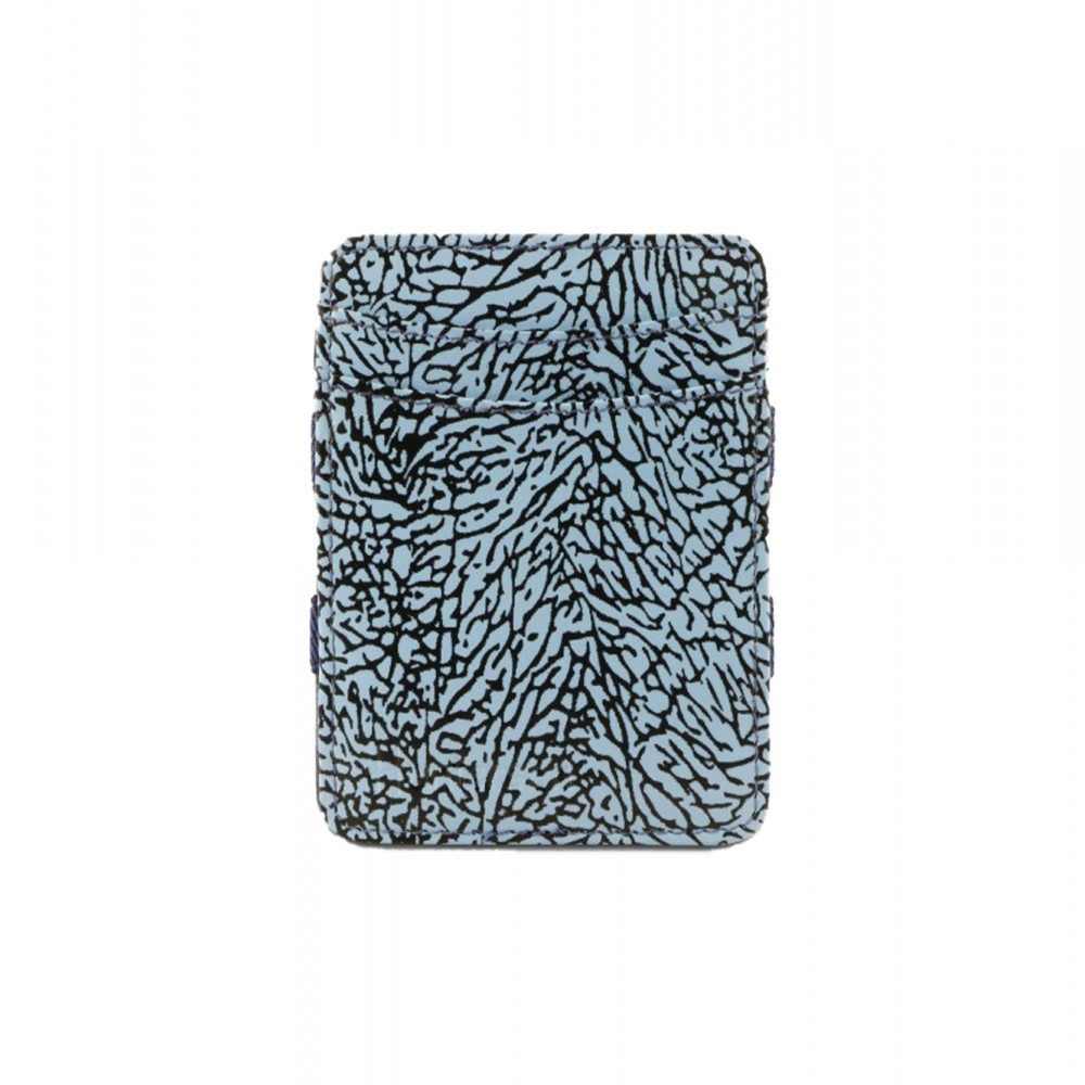 Hunterson Magic Coin Wallet - Δερμάτινο Πορτοφόλι με RFID - Elephant Blue Print