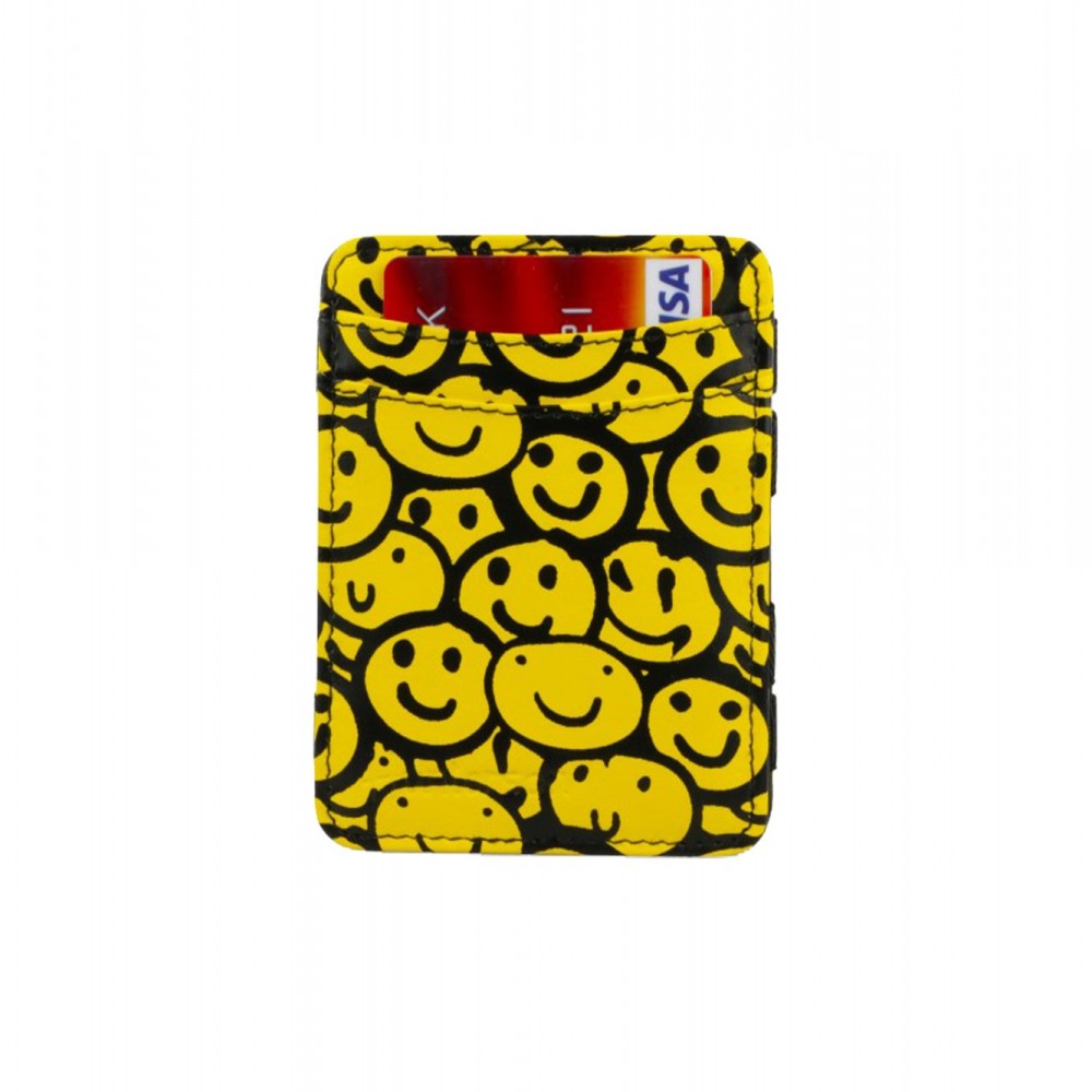 Hunterson Magic Wallet - Δερμάτινο Πορτοφόλι με RFID - Smiley Grafitti Print