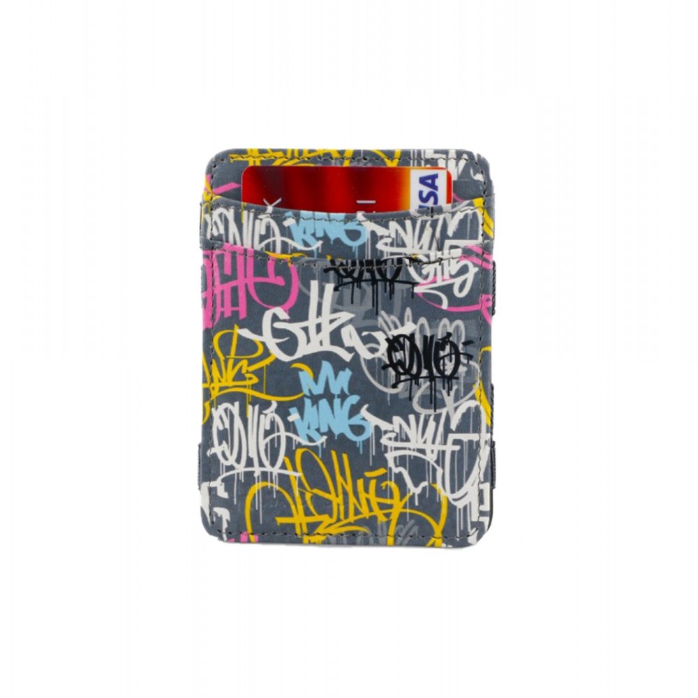 Hunterson Magic Wallet - Δερμάτινο Πορτοφόλι με RFID - Scribble Graffiti Print