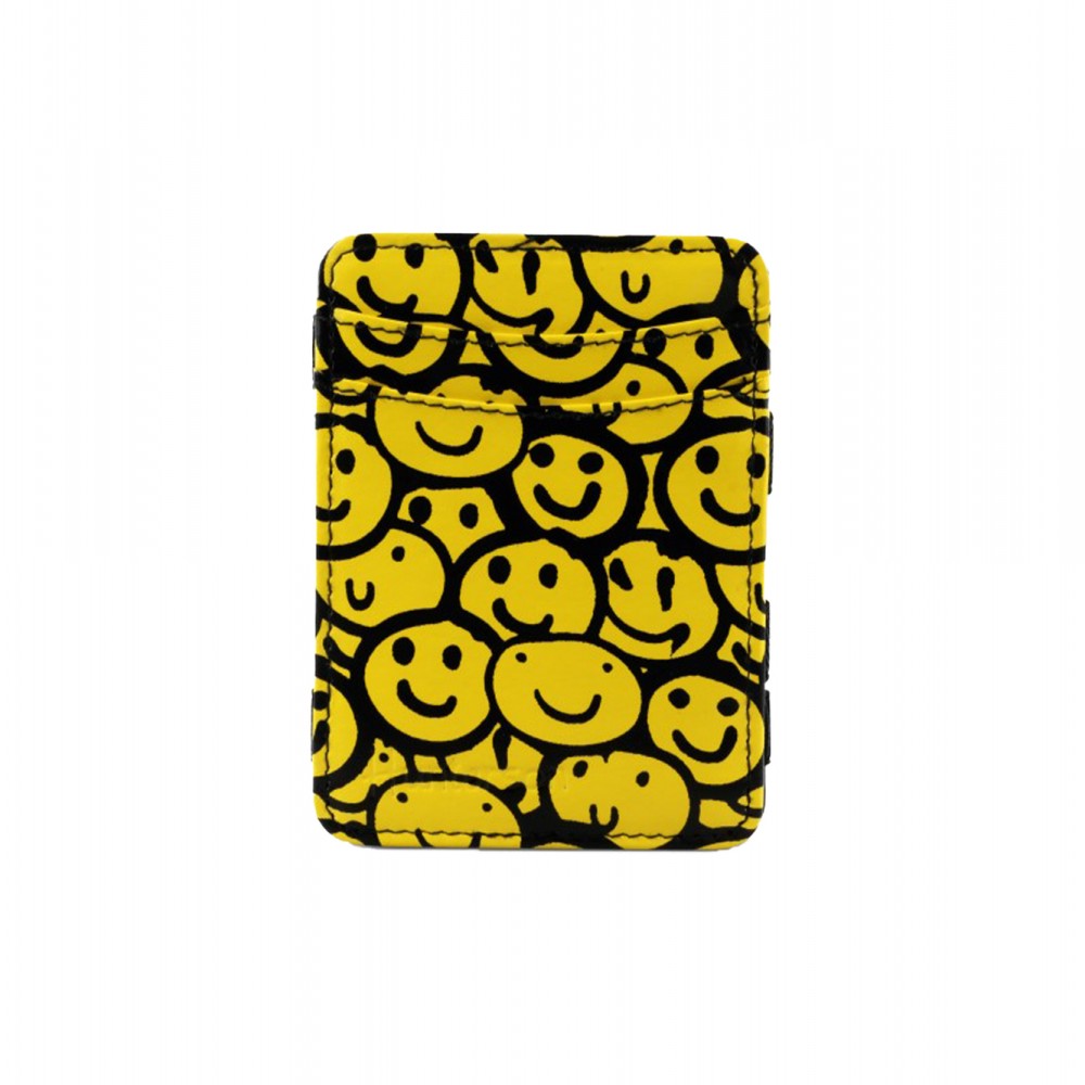 Hunterson Magic Coin Wallet - Δερμάτινο Πορτοφόλι με RFID - Smiley Graffiti Print