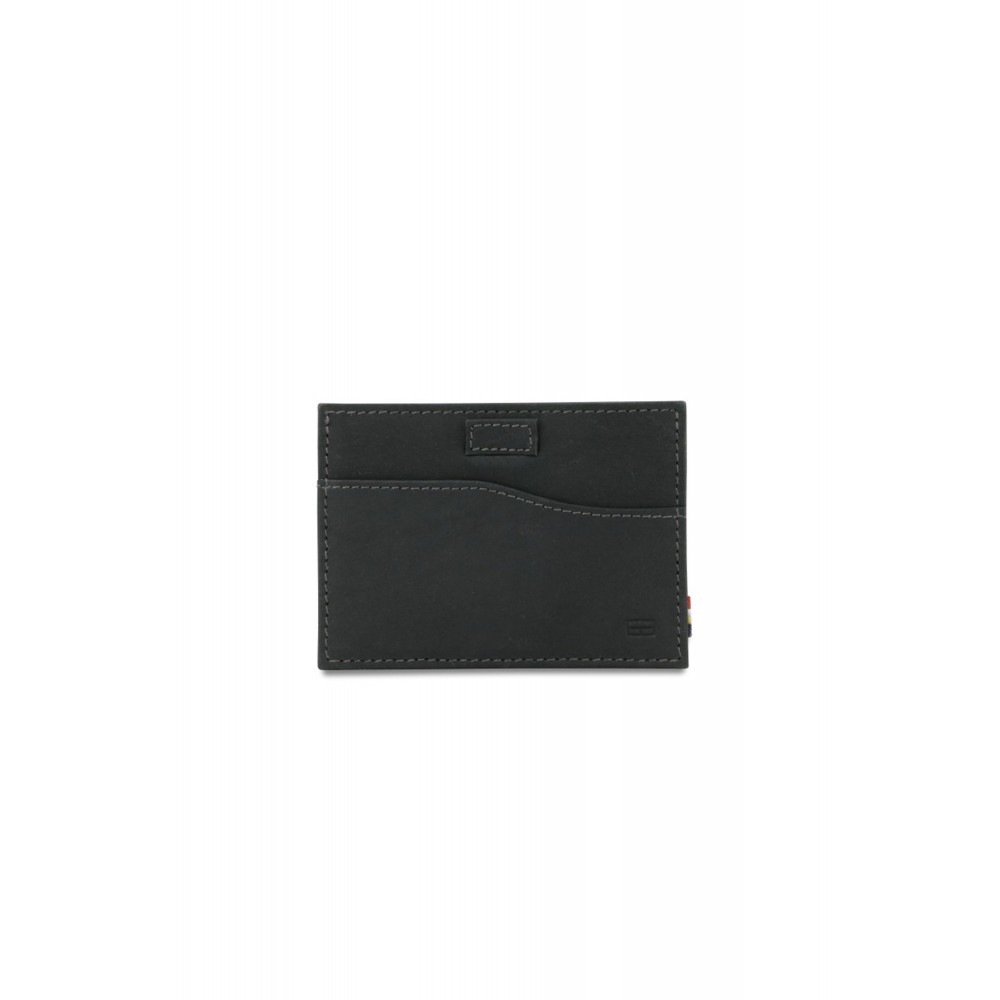 Garzini Leggera Card Holder with ID Window - Vintage - Μαύρο (Carbon Black)