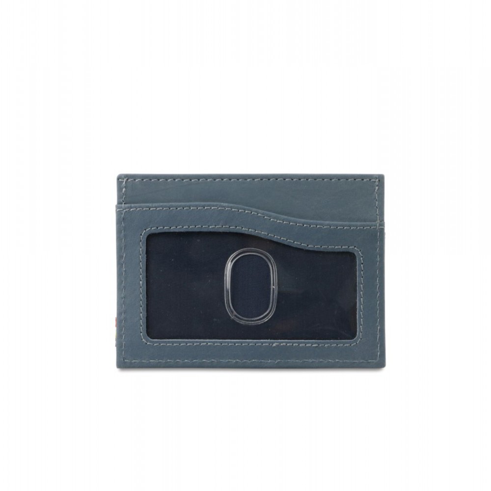 Garzini Leggera Card Holder with ID Window - Vintage - Μπλε (Sapphire Blue)