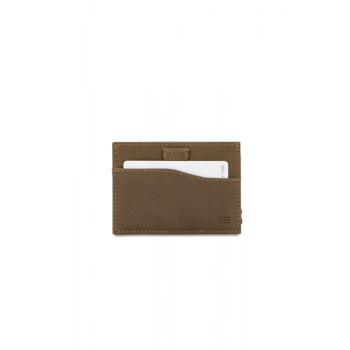 Garzini Leggera Card Holder with ID Window - Vintage - Καφέ Σκούρο (Java Brown)