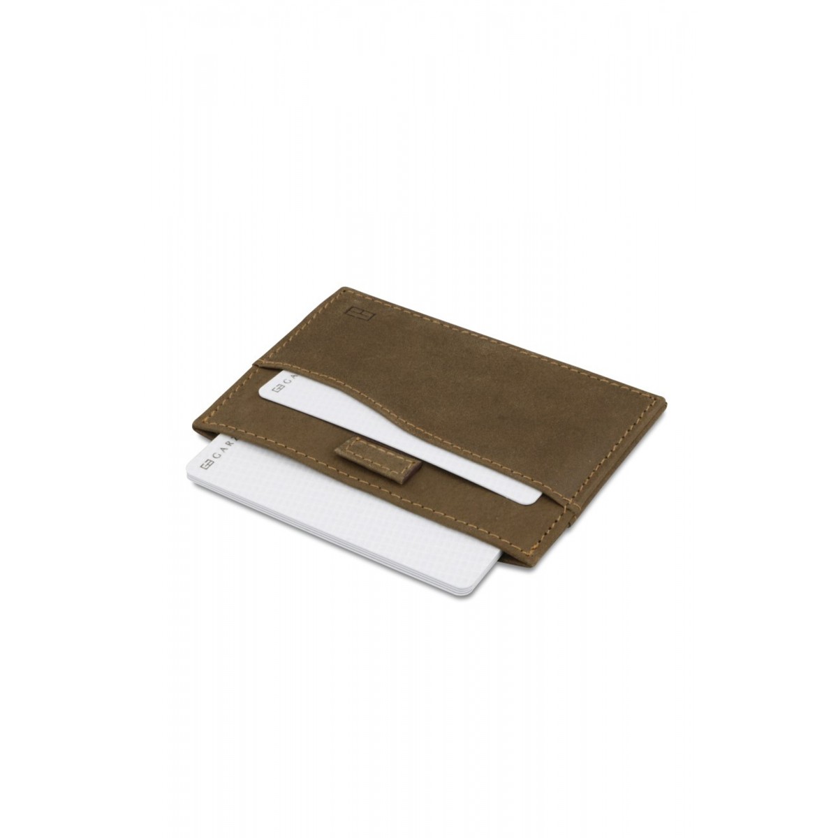 Garzini Leggera Card Holder with ID Window - Vintage - Καφέ Σκούρο (Java Brown)