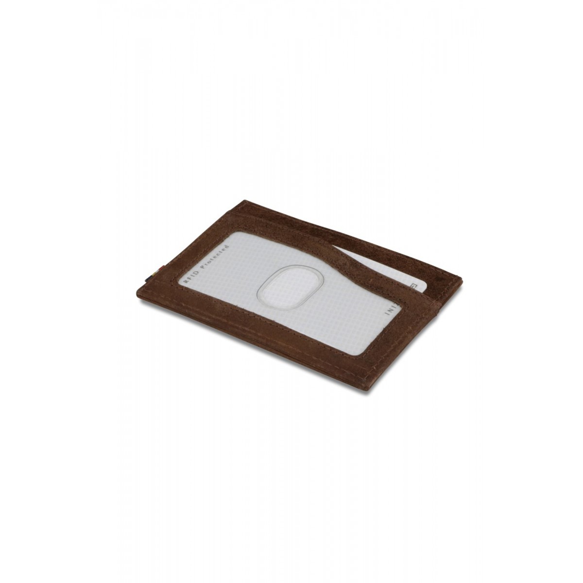 Garzini Leggera Card Holder with ID Window - Brushed - Καφέ (Brushed Brown)