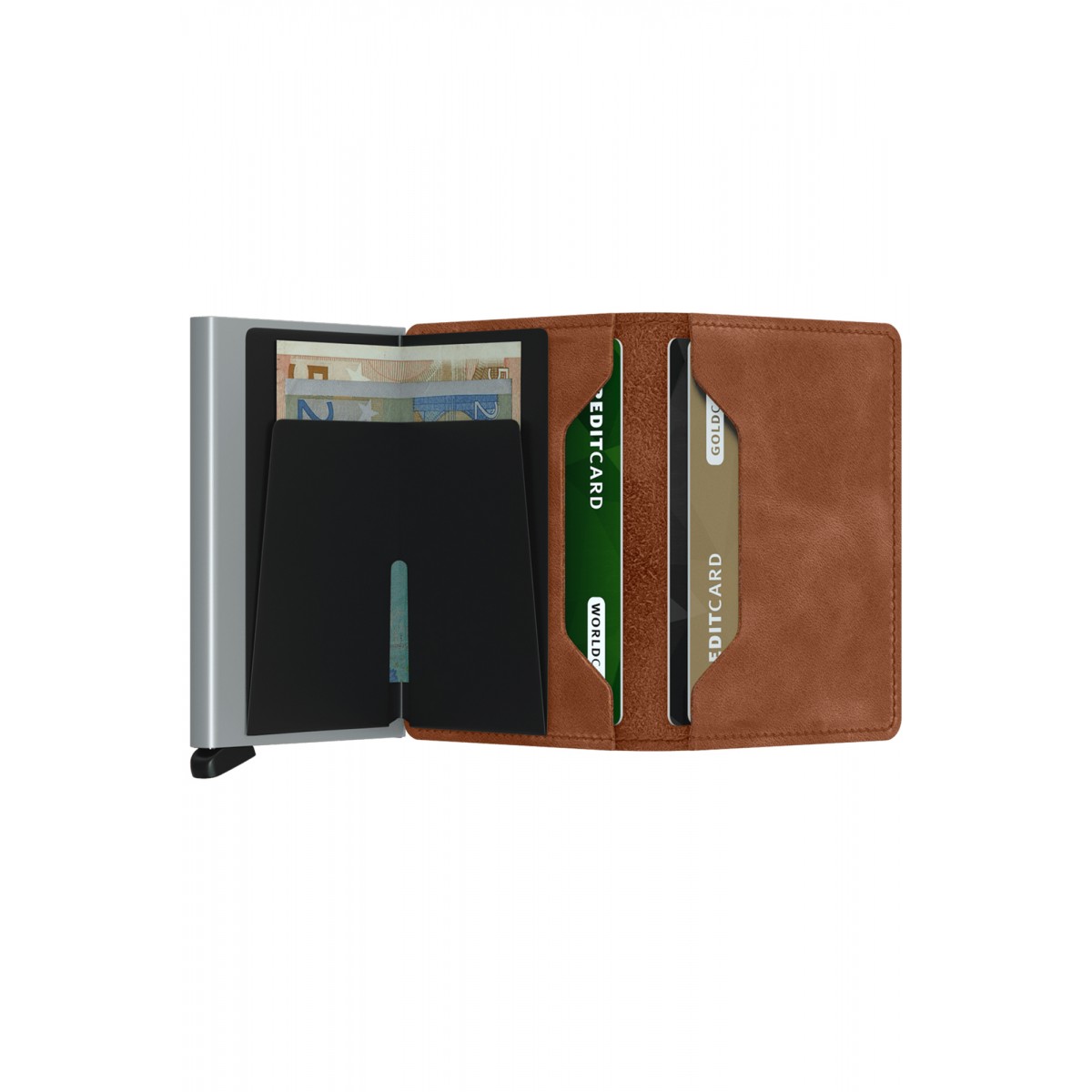 Secrid Slimwallet - Vintage - Cognac Silver