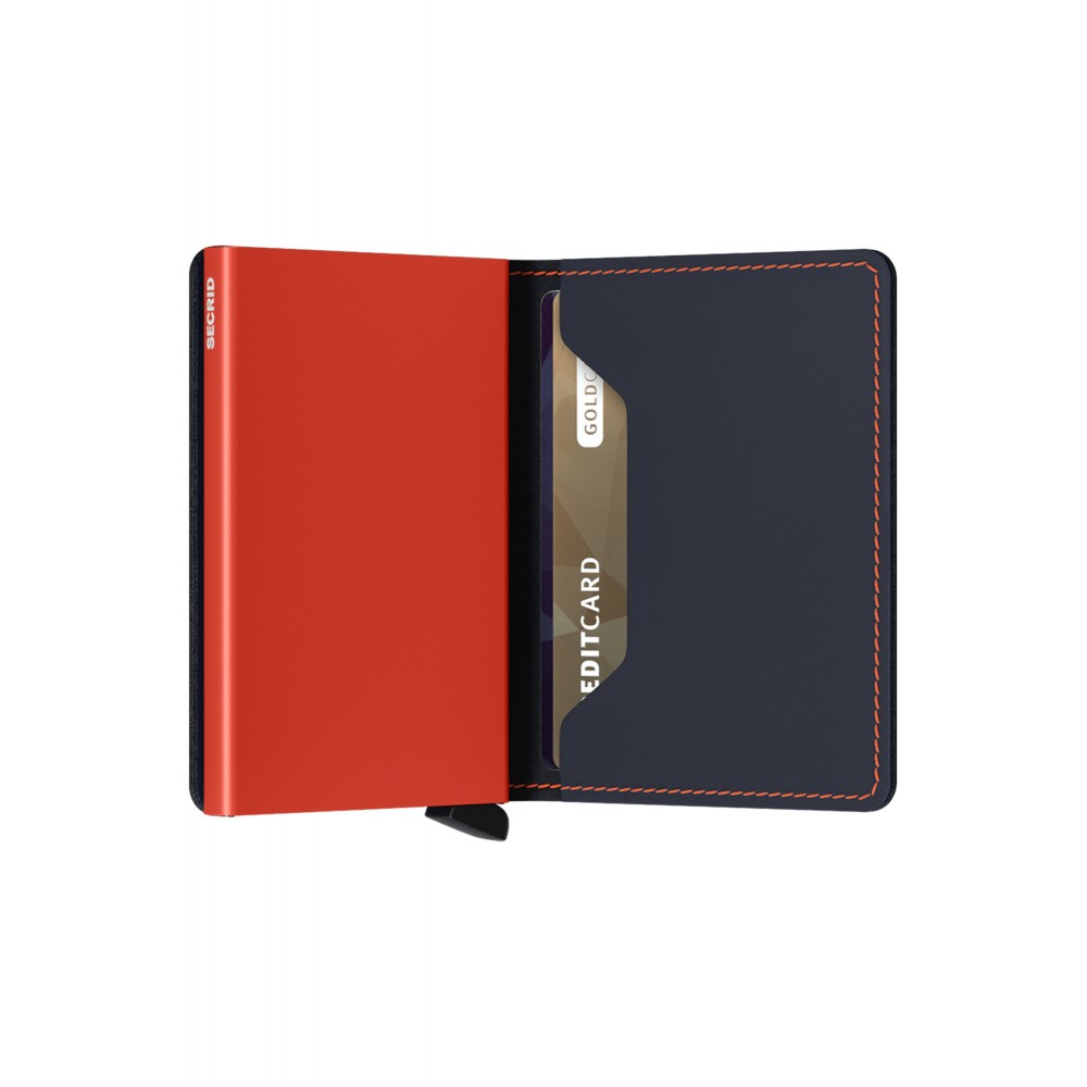 Secrid Slimwallet - Matte - Night Blue-Orange