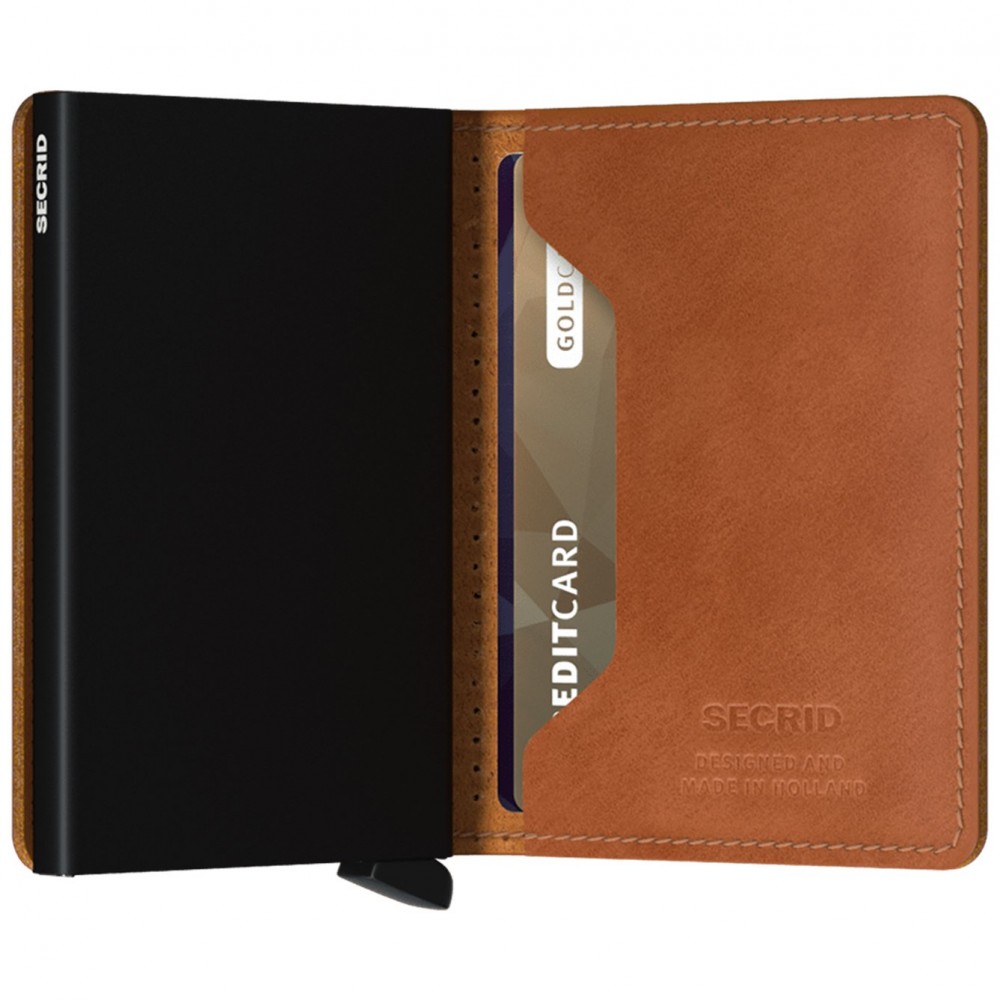 Secrid Slimwallet - Perforated - Cognac