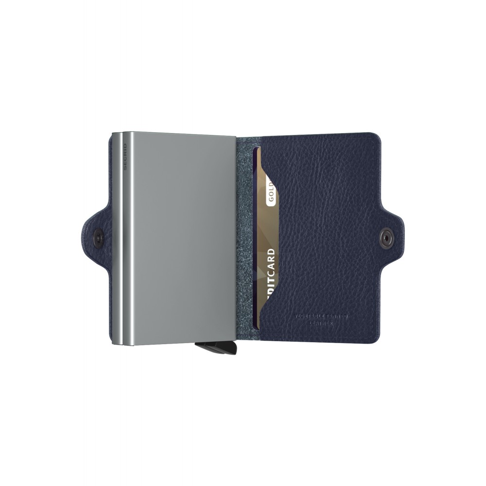 Secrid Twinwallet - Veg Tanned - Navy-Silver