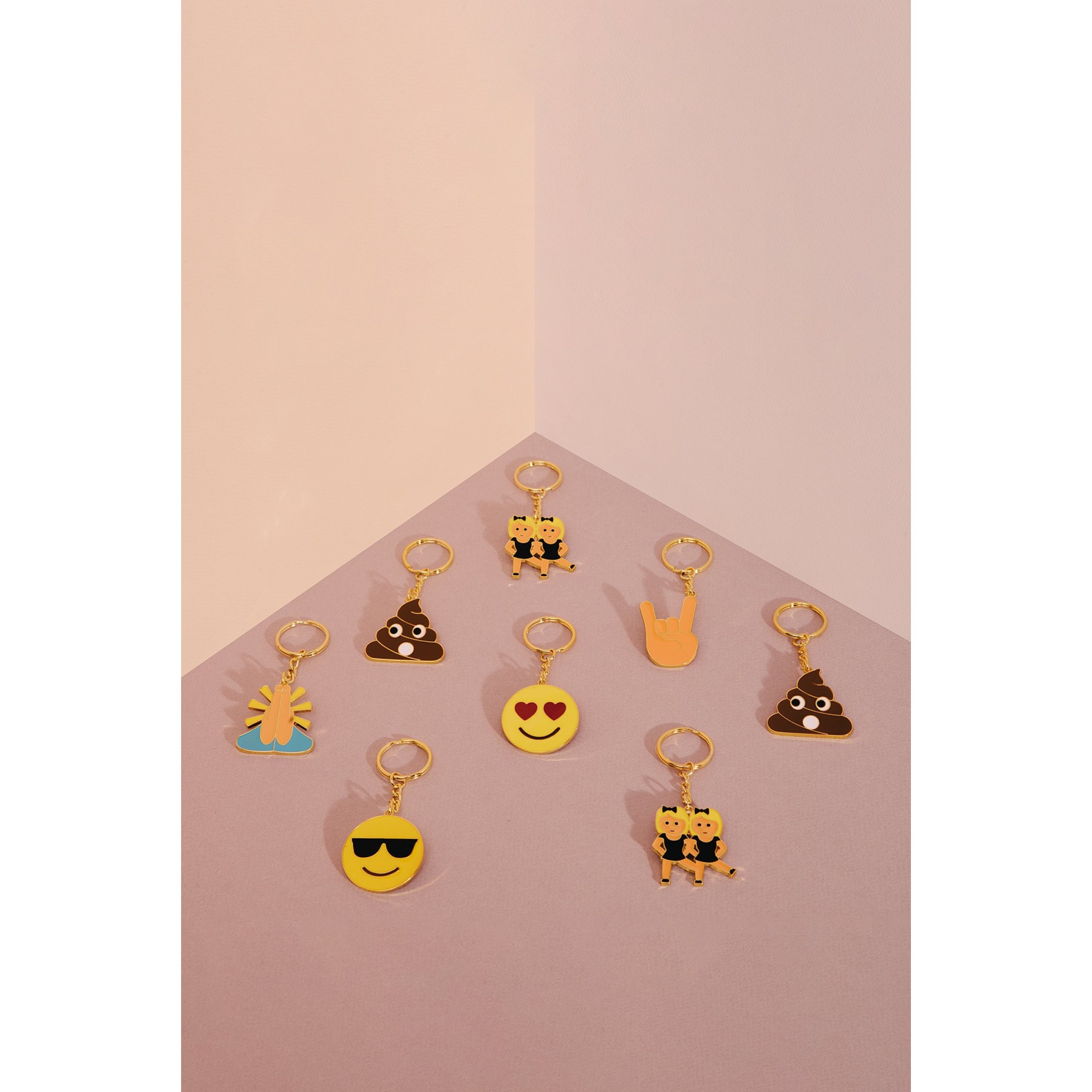 DOIY Custom Emokeyrings Joy - 7.5cm Emoji Metal Keyring For Keys, Bags, Or Gifts
