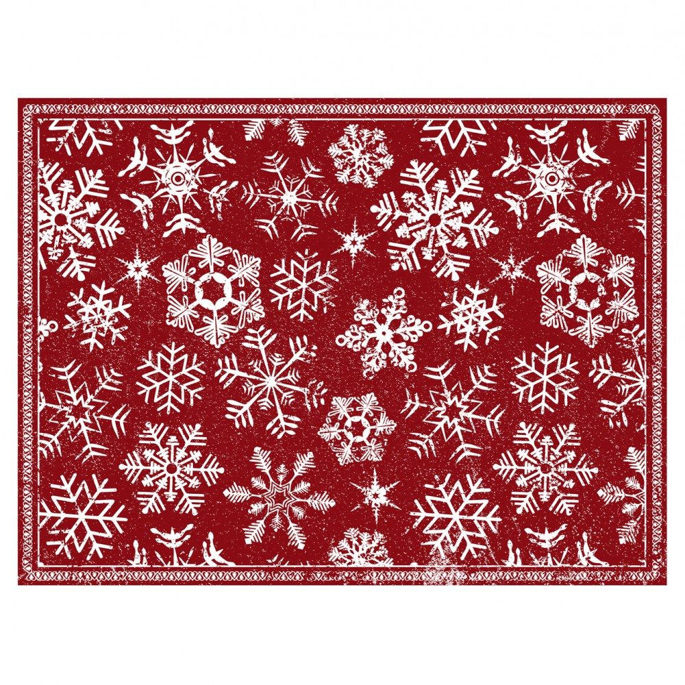 Contento Matteo Placemat Σουπλά Βινυλίου 40x30 - Snowflakes-Red