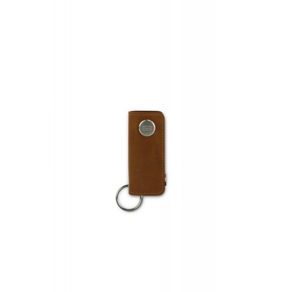 Garzini Lusso Key Holder - Brushed - Cognac