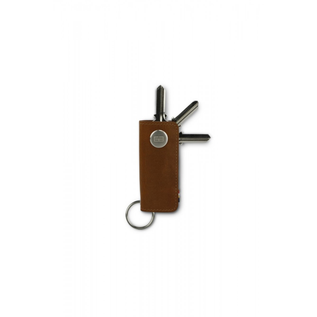 Garzini Lusso Key Holder - Brushed - Cognac