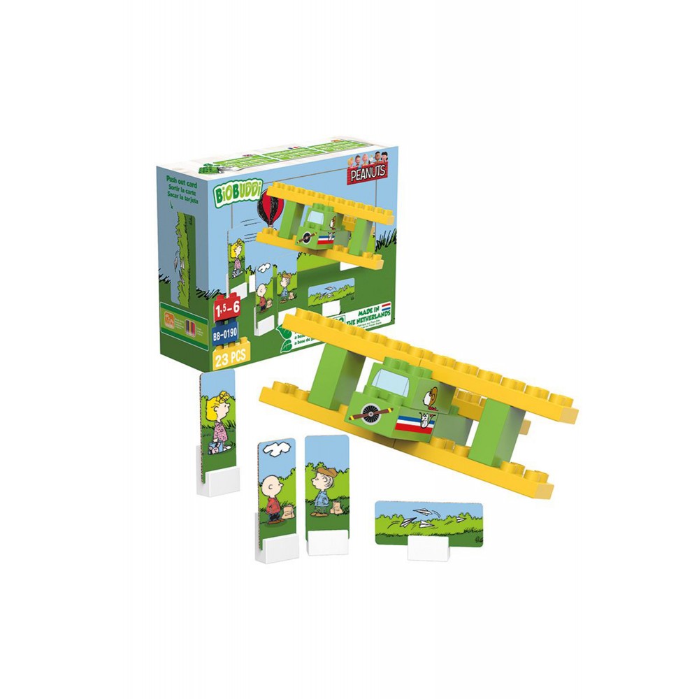 Biobuddi Οικολογικά Παιχνίδια - Τουβλάκια - Peanuts: Ο Σνούπυ οδηγεί αεροπλάνο