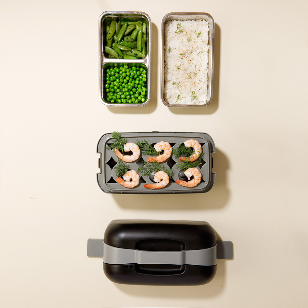 Yoko Design Food Steamer Ατμομάγειρας Μαύρο 16 x 10 x 22 cm