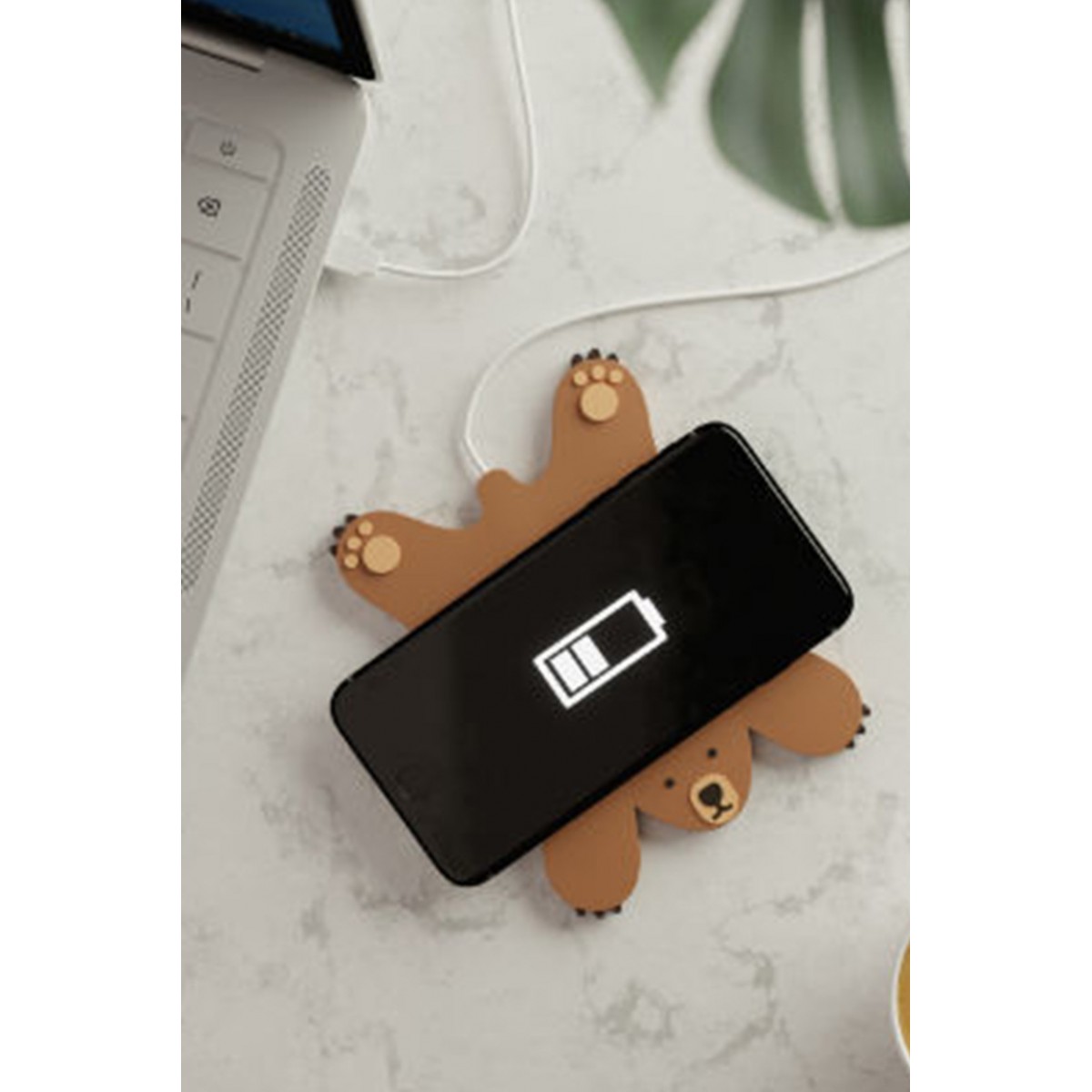 Mustard - Wireless Φορτιστής Smartphone - Bear - Καφέ