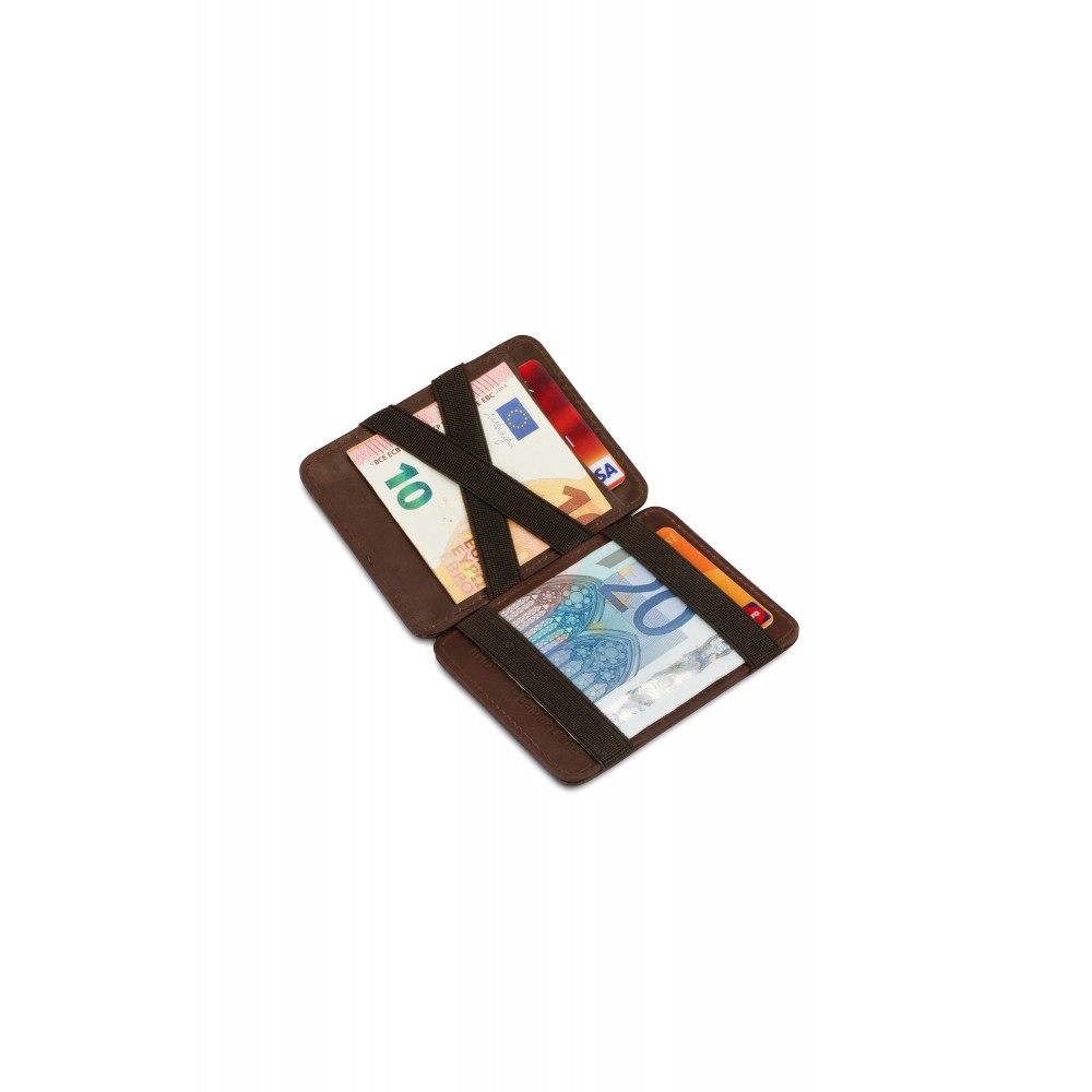 Hunterson Magic Wallet - Δερμάτινο Πορτοφόλι με RFID - Καφέ